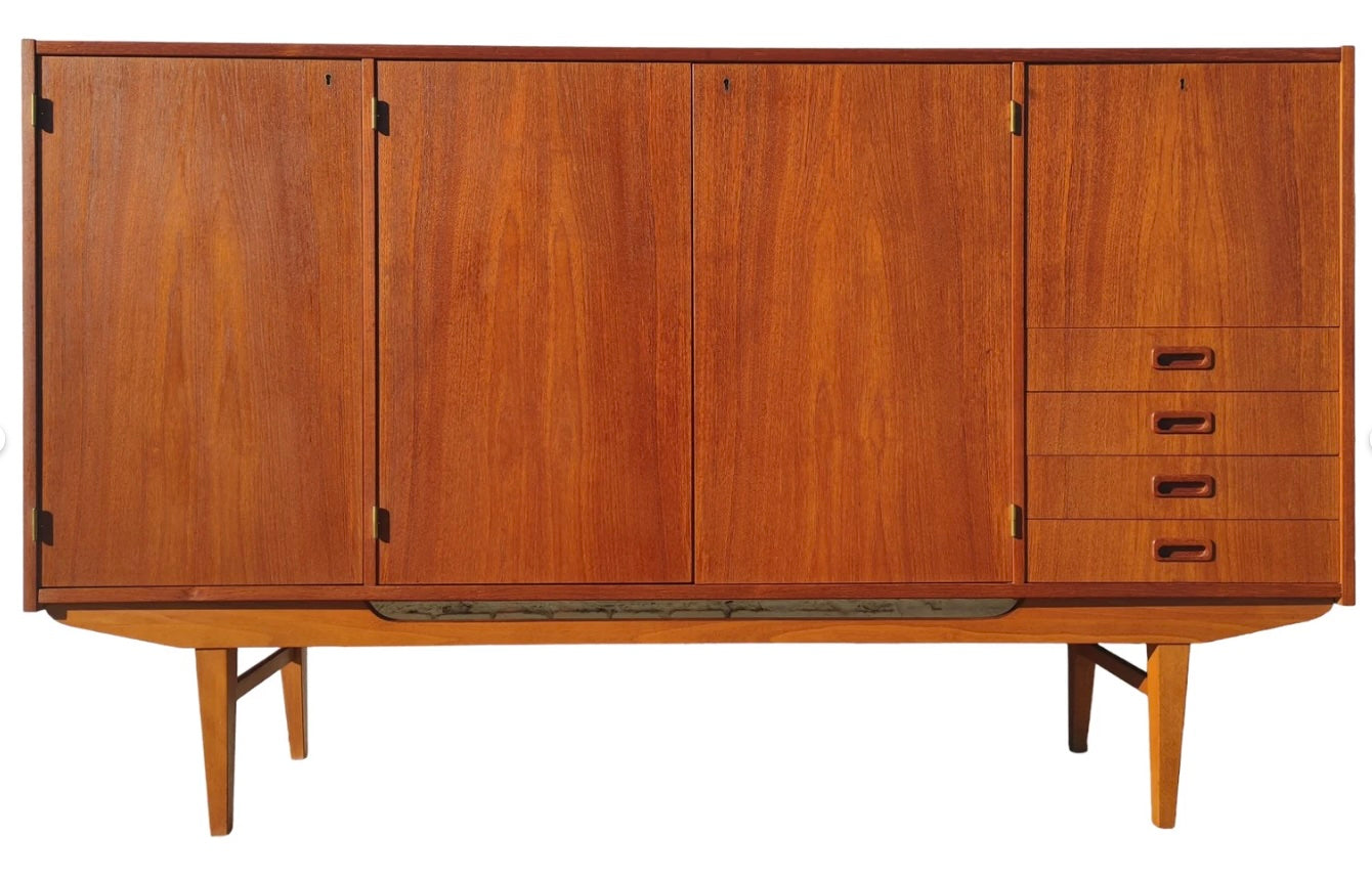 Mid Century Danish Modern Tall Teak Cabinet