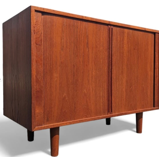 Mid Century Danish Modern Tambour Door Cabinet