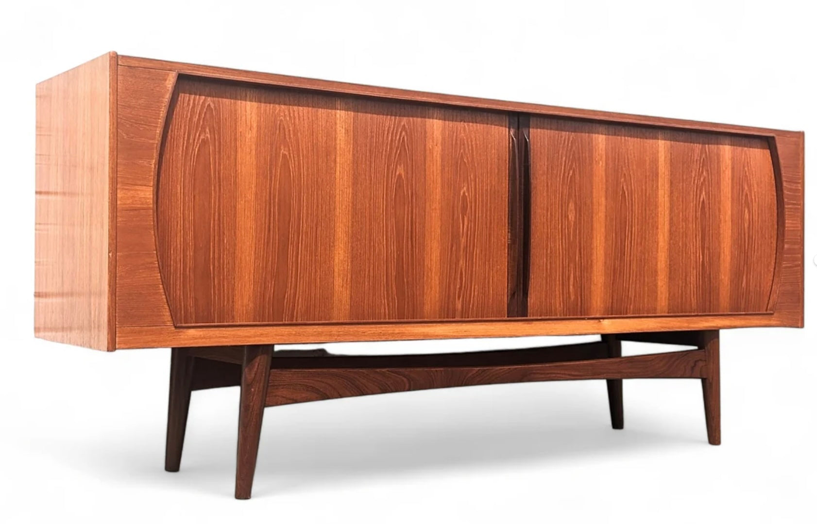 Mid Century Danish Modern Tambour Door Credenza