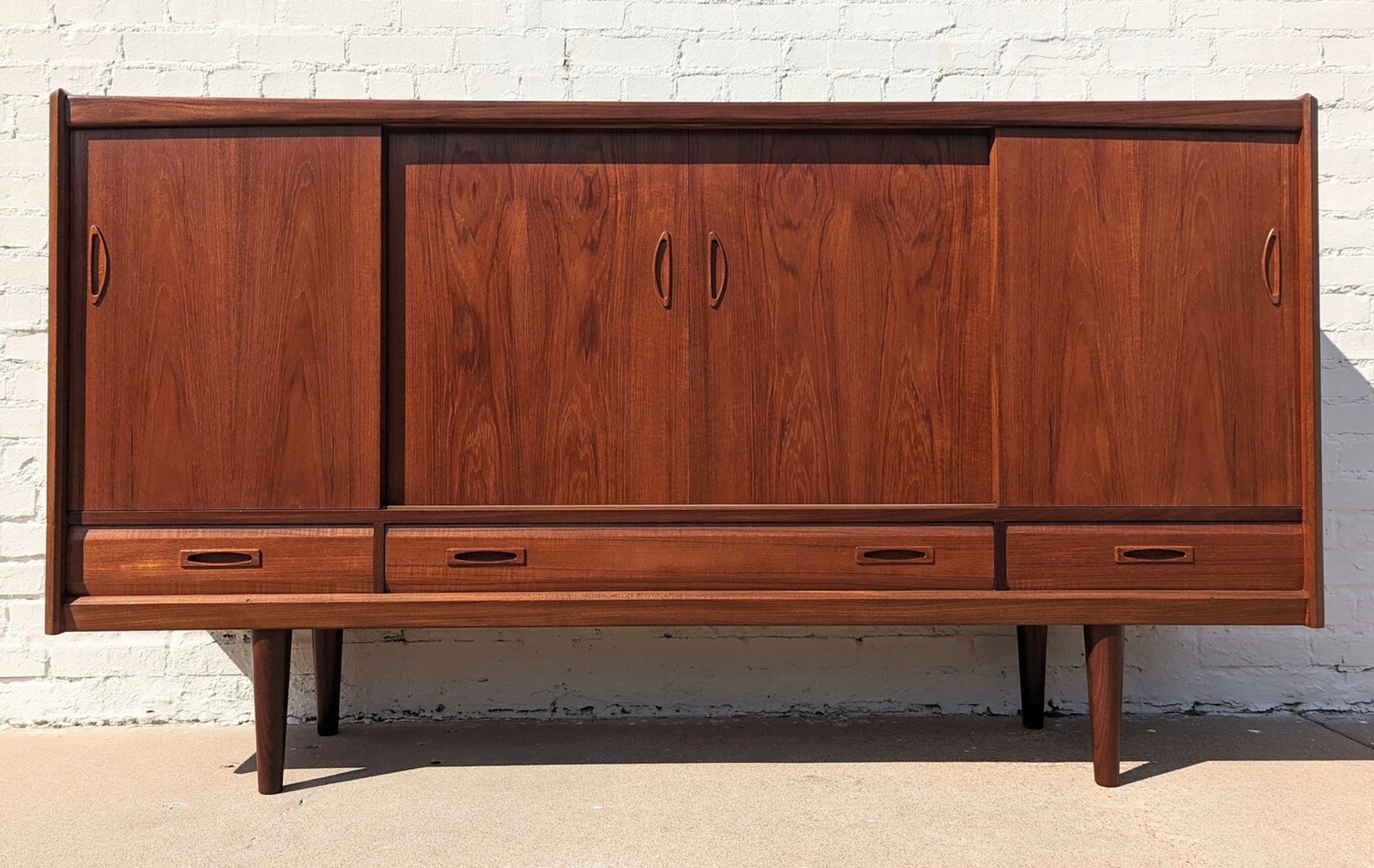 Mid Century Danish Modern Teak Cocktail Highboard