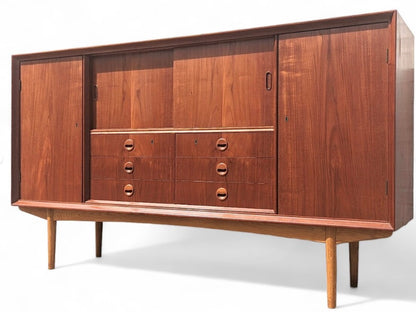 Mid Century Danish Modern Teak Highboard Cabinet