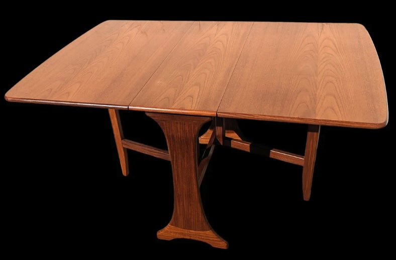 Mid Century English Modern G Plan Drop Leaf Dining Table