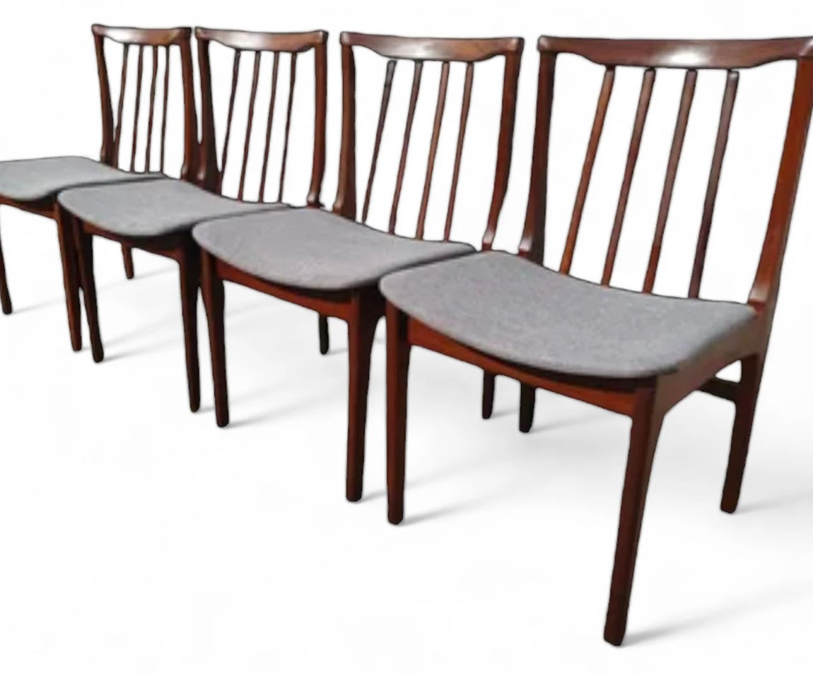 Mid Century English Modern Solid Teak Dining Chairs