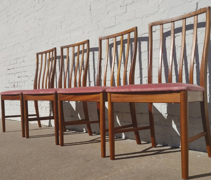 Mid Century English Modern Teak Dining Chairs