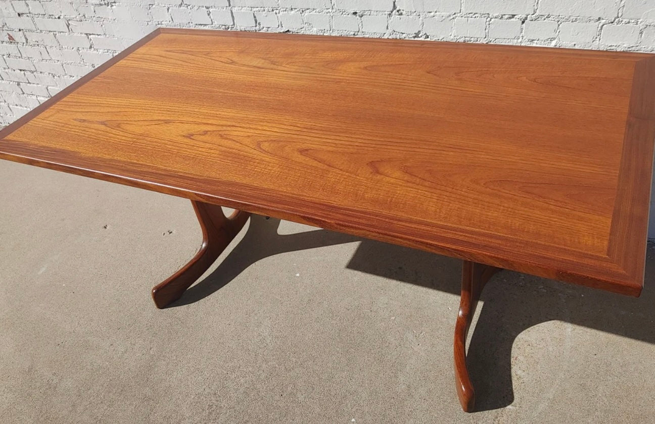 Mid Century English Modern Teak Dining Table