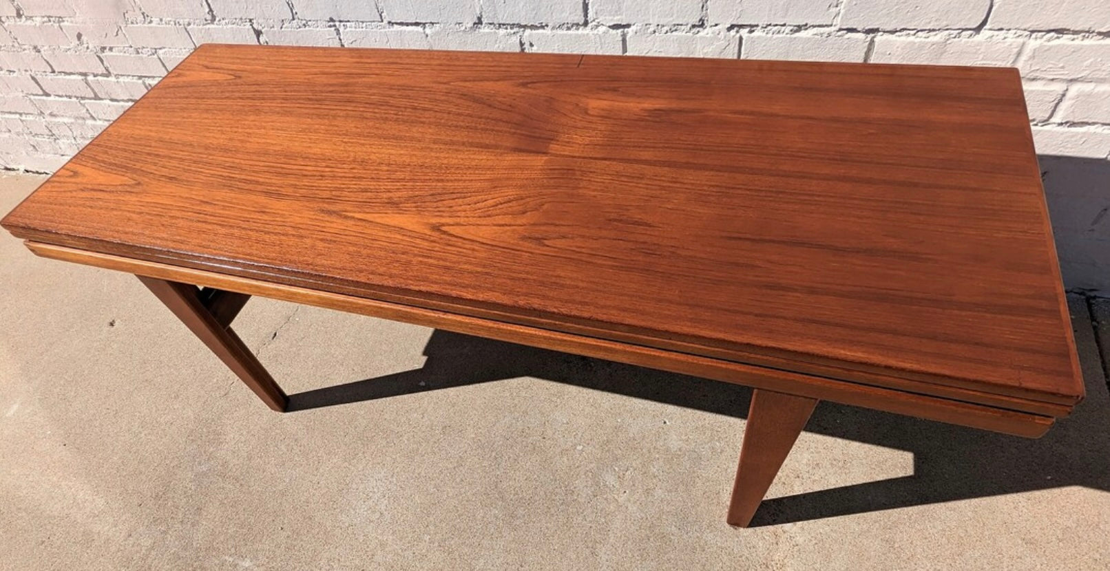 Mid Century English Modern Teak Elevator Table by Trioh