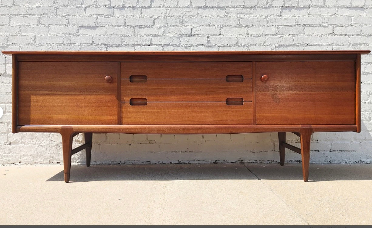 Mid Century English Modern Teak Sideboard by Younger