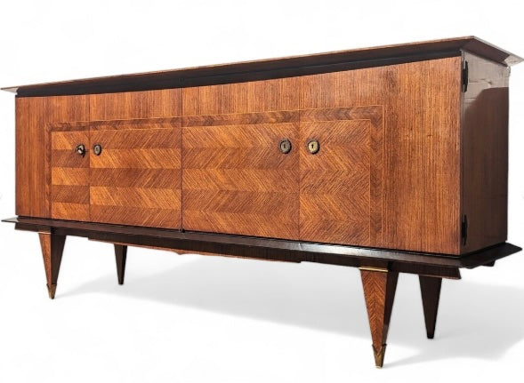 Mid Century French Modern Herringbone Credenza