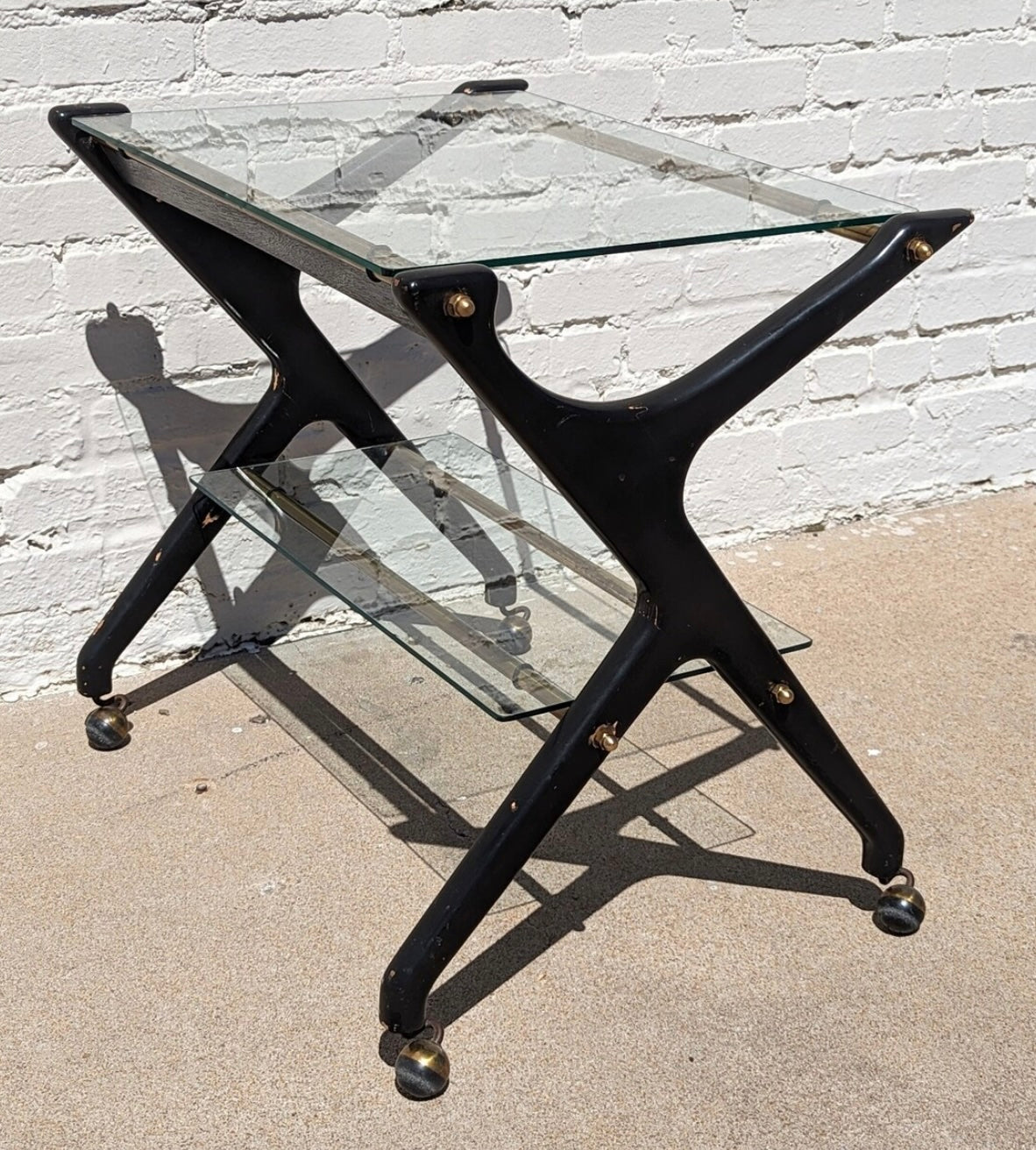 Mid Century French Modern Rolling Barcart