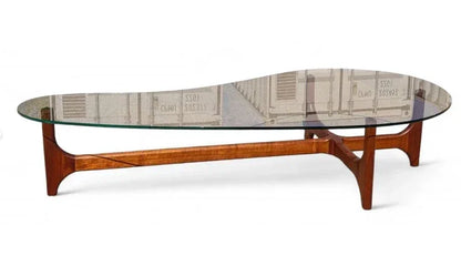 Mid Century Modern Adrian Pearsall Inspired Glass top Coffee Table