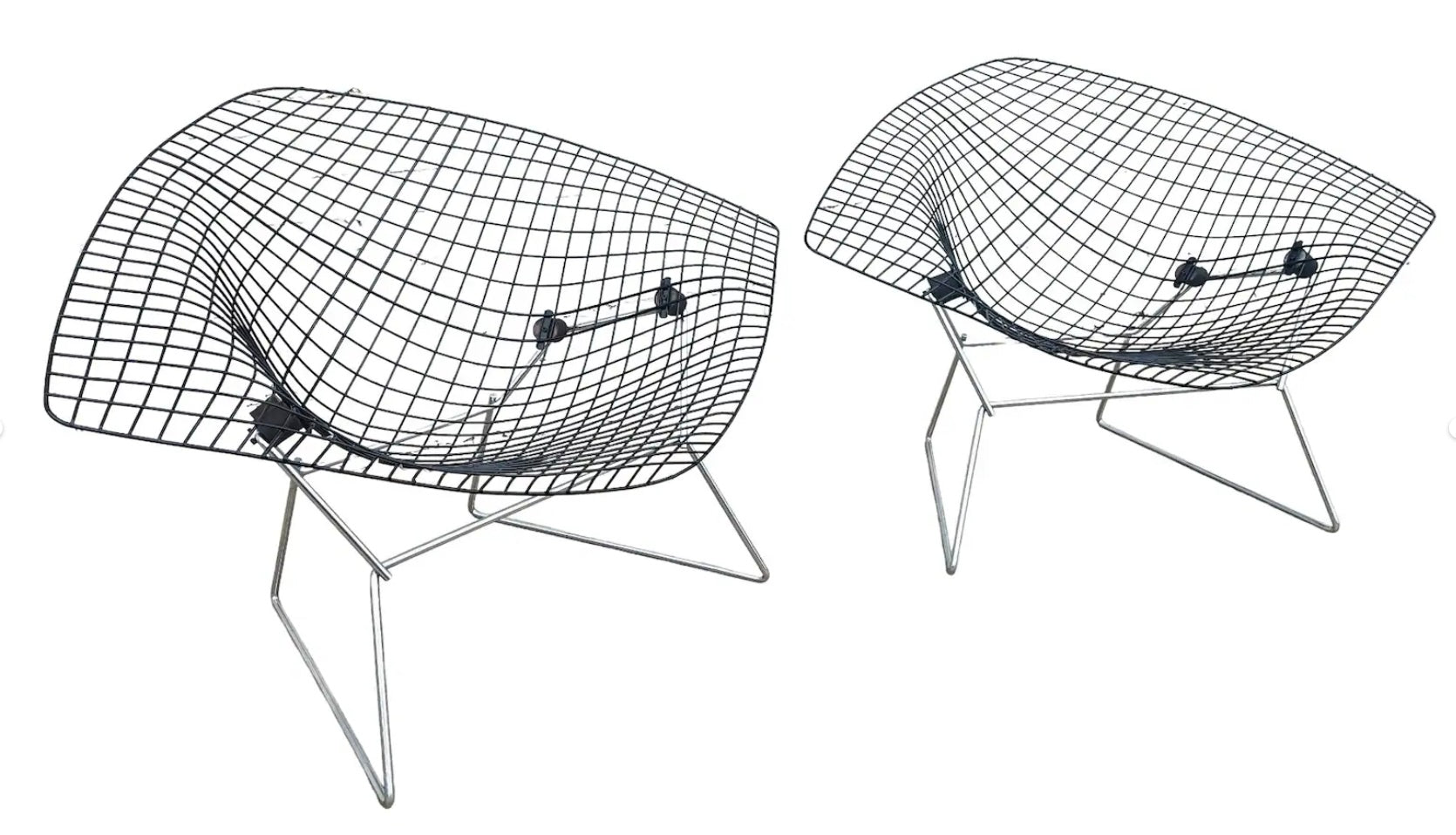 Mid Century Modern Bertoia Large Diamond Chairs