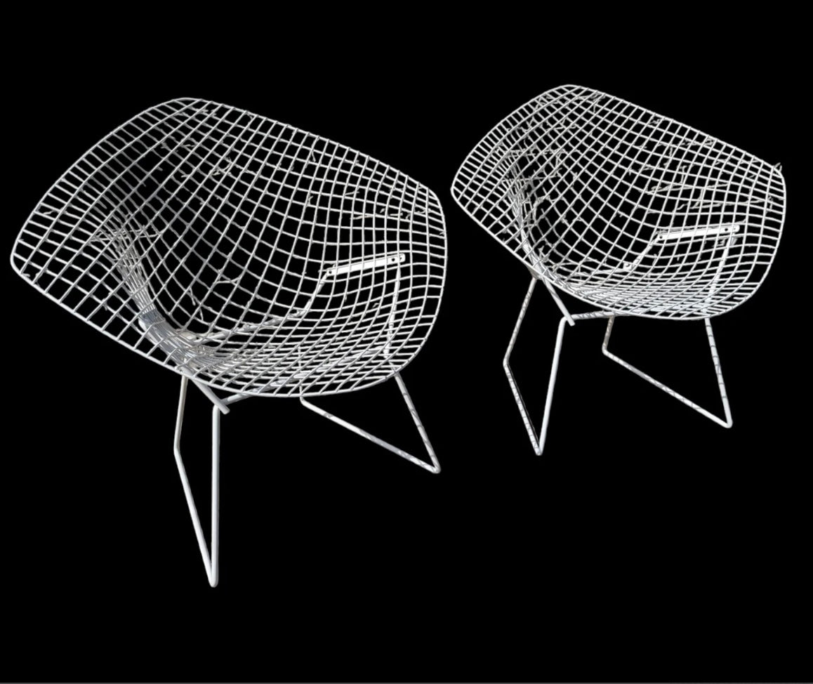 Mid Century Modern Bertoia Wire Diamond Chairs