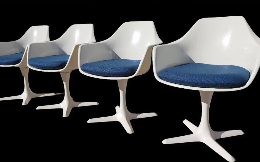 Mid Century Modern Burke Armed Tulip Chairs