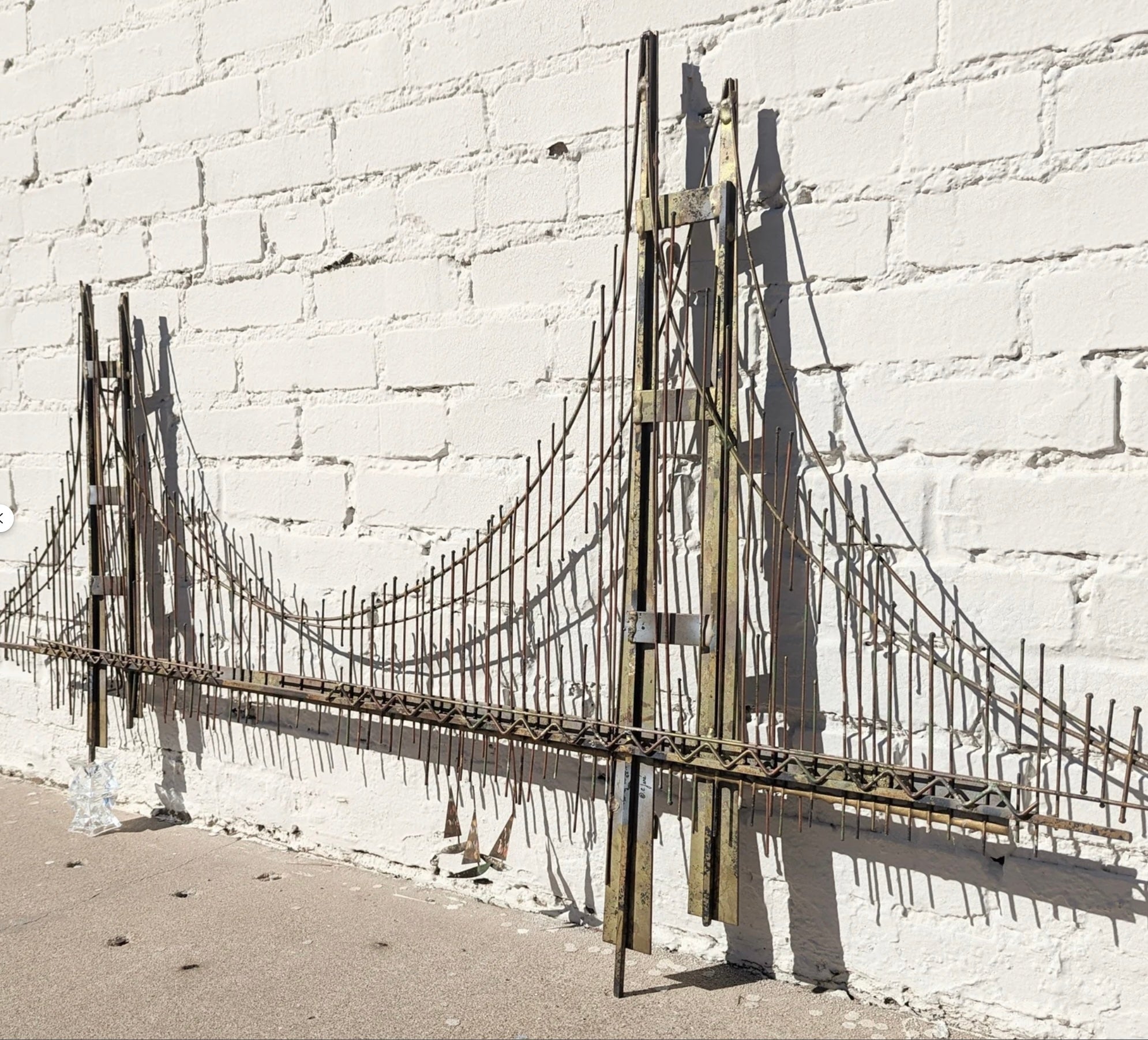 Mid Century Modern C Jere Metal Bridge Sculpture