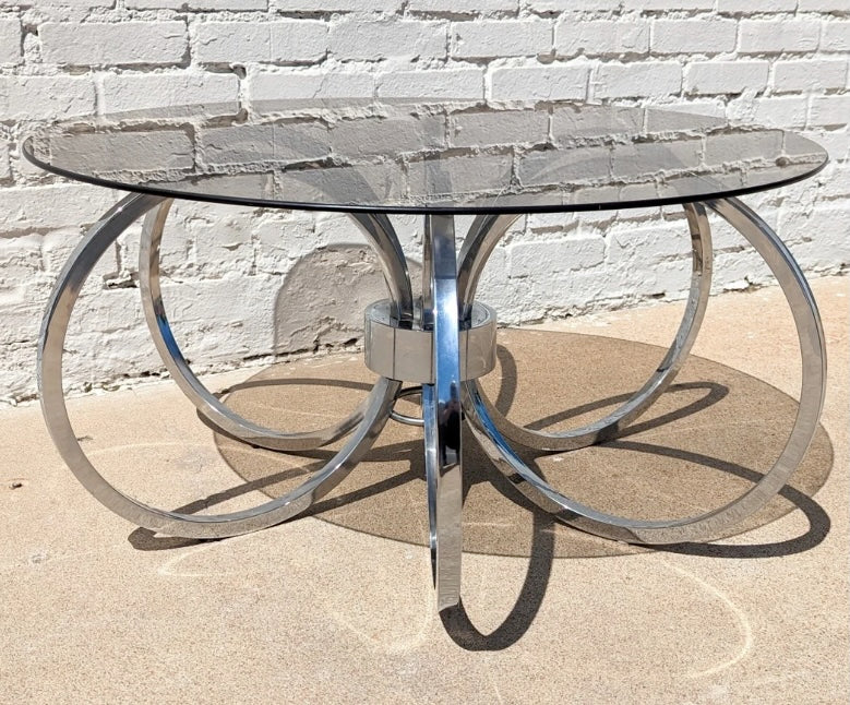 Mid Century Modern DIA Chrome and Glass Coffee Table