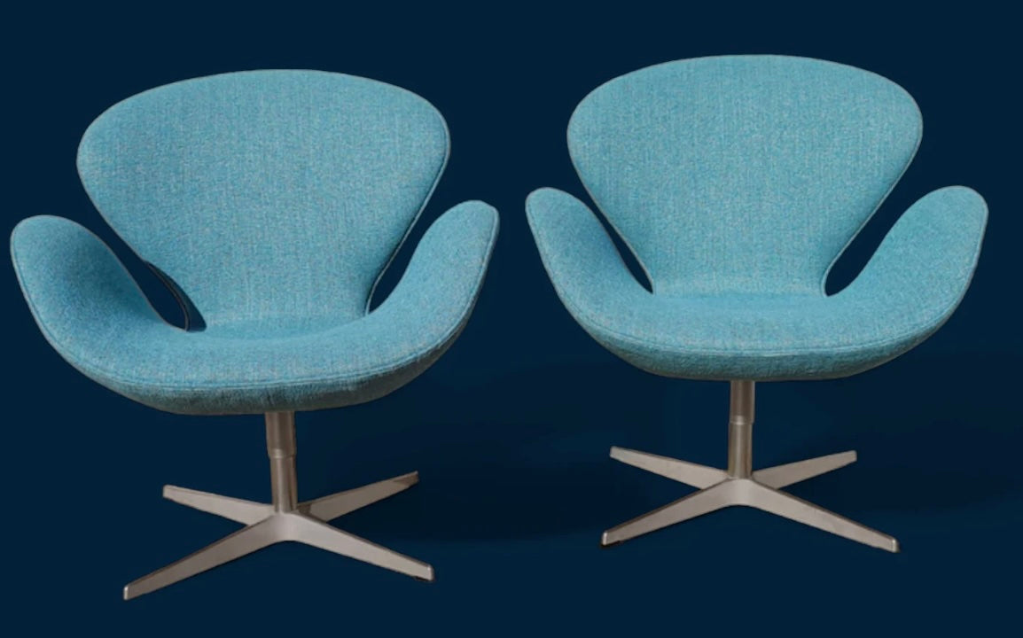 Mid Century Modern Danish Modern Arne Jacobsen Swan Chairs