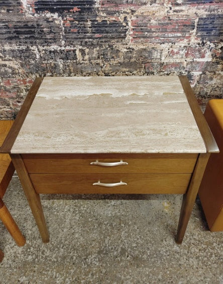 Mid Century Modern Drexel Profile Marble Top Cabinet