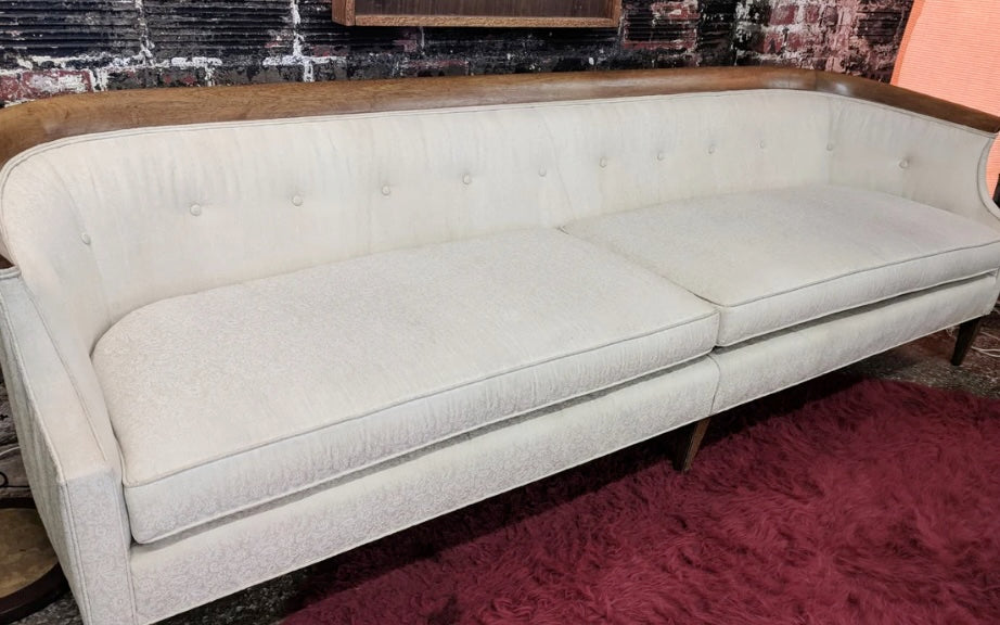 Mid Century Modern Drexel Walnut Trim Sofa