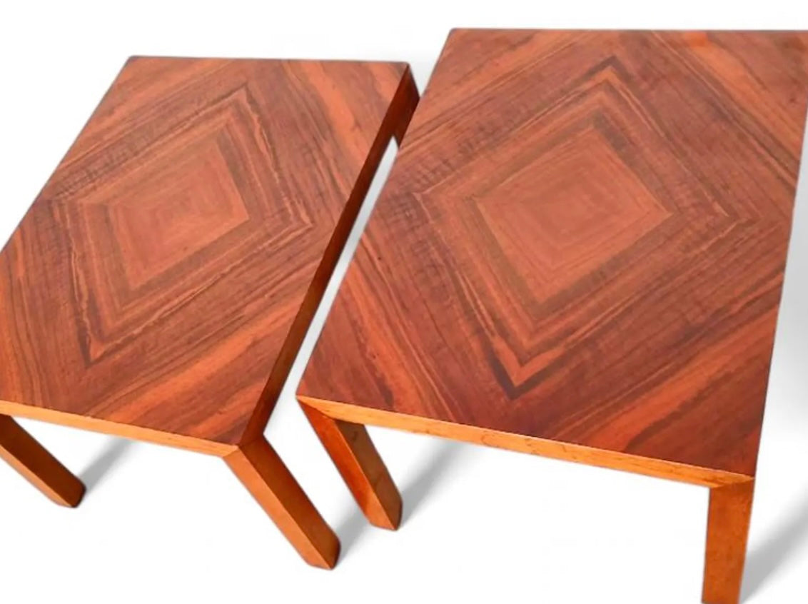 Mid Century Modern Lane Walnut Side Tables