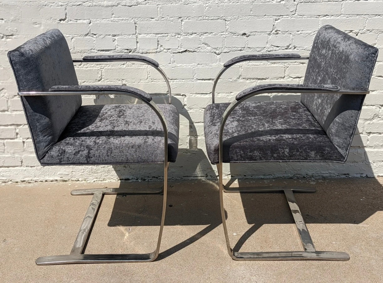 Mid Century Modern Mies Van Der Rohe Flatbar Chairs