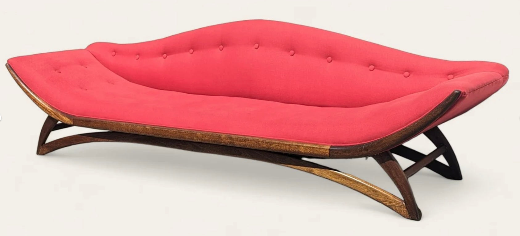 Mid Century Modern Red Gondola Sofa by Carter Manufacturing