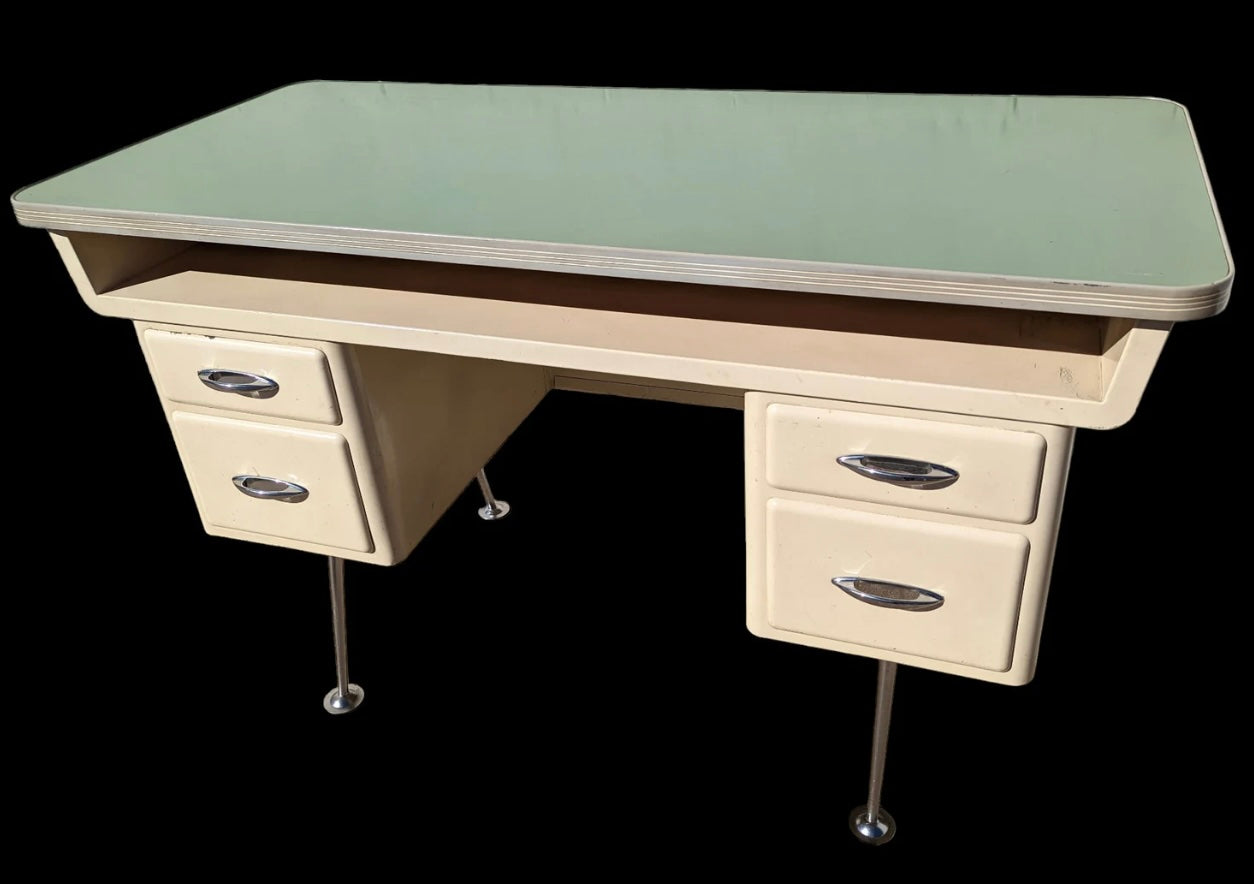 Mid Century Modern Steel and Enamel Doctors Desk