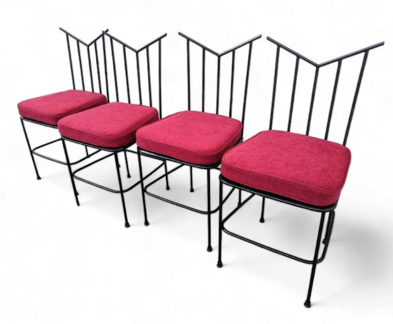 Mid Century Modern Wrought Iron Dining Chairs
