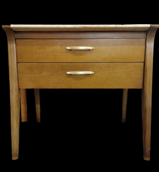 Mid Century Modern Drexel Profile Marble Top Cabinet