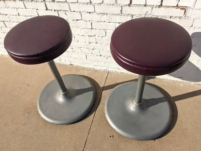 Modern Steel and Vinyl Tall Barstools