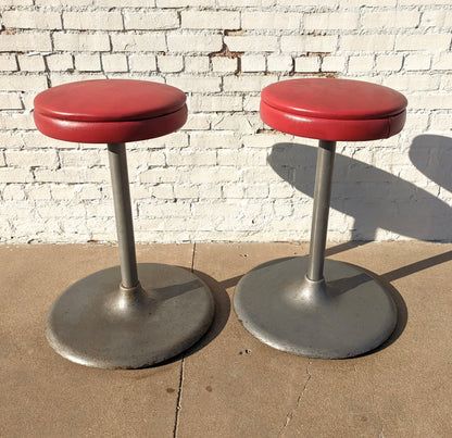 Modern Steel and Vinyl Tall Barstools