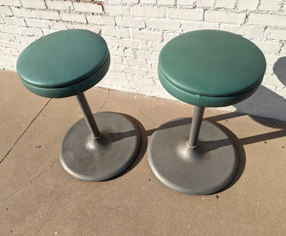 Modern Steel and Vinyl Tall Barstools