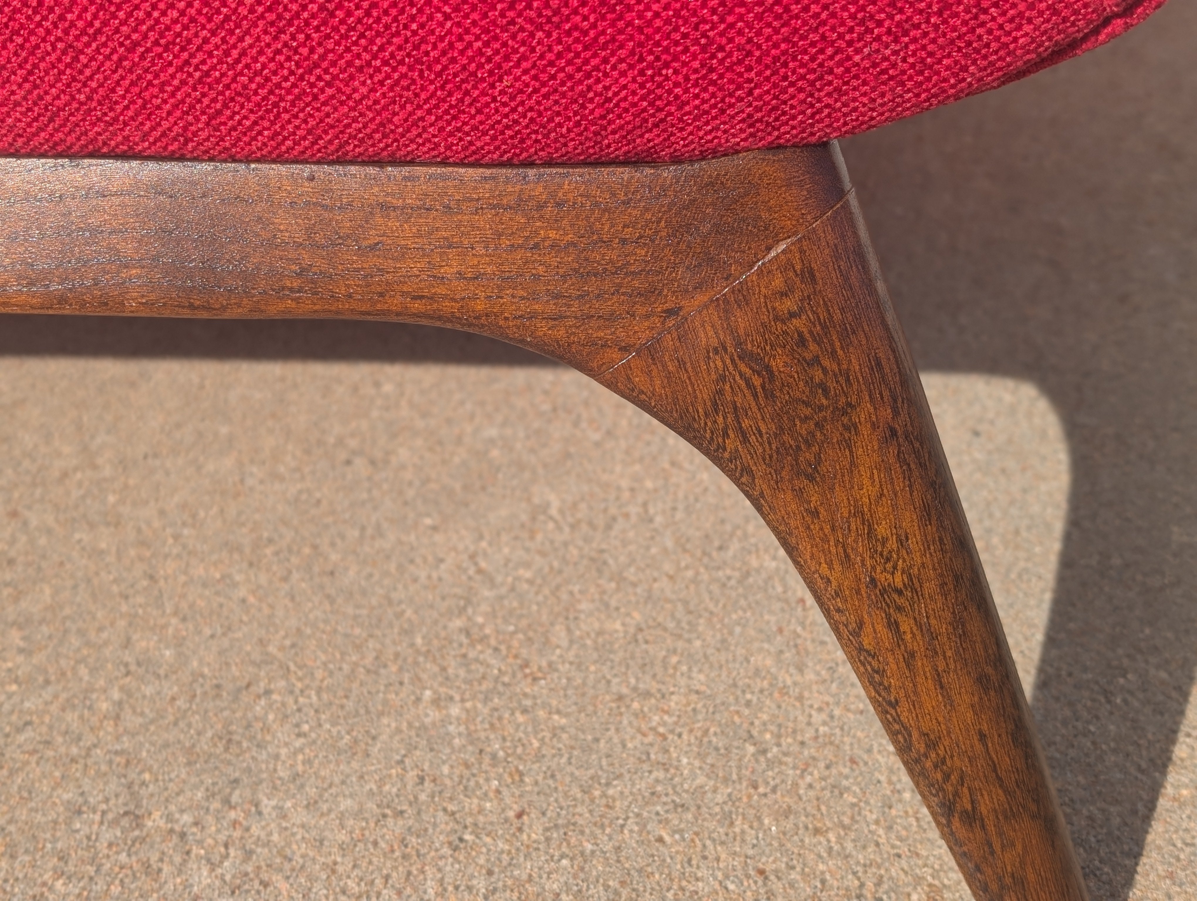 Mid Century Modern Red Lowback Chair