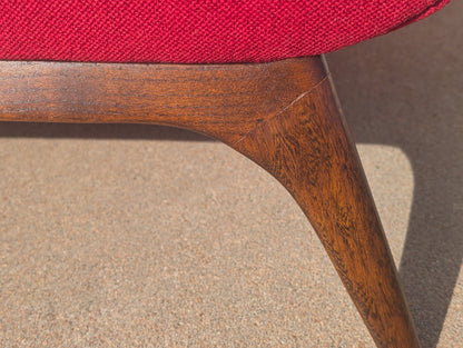 Mid Century Modern Red Lowback Chair