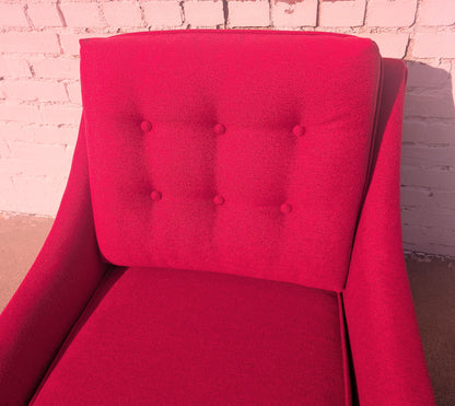 Mid Century Modern Red Lowback Chair