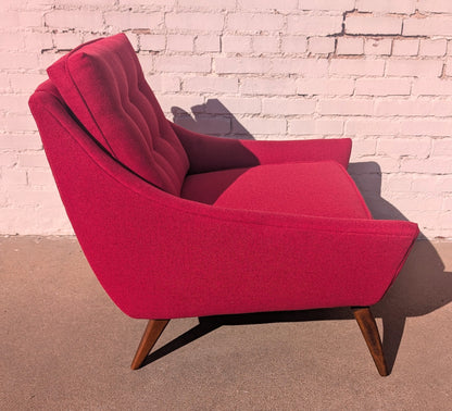 Mid Century Modern Red Lowback Chair