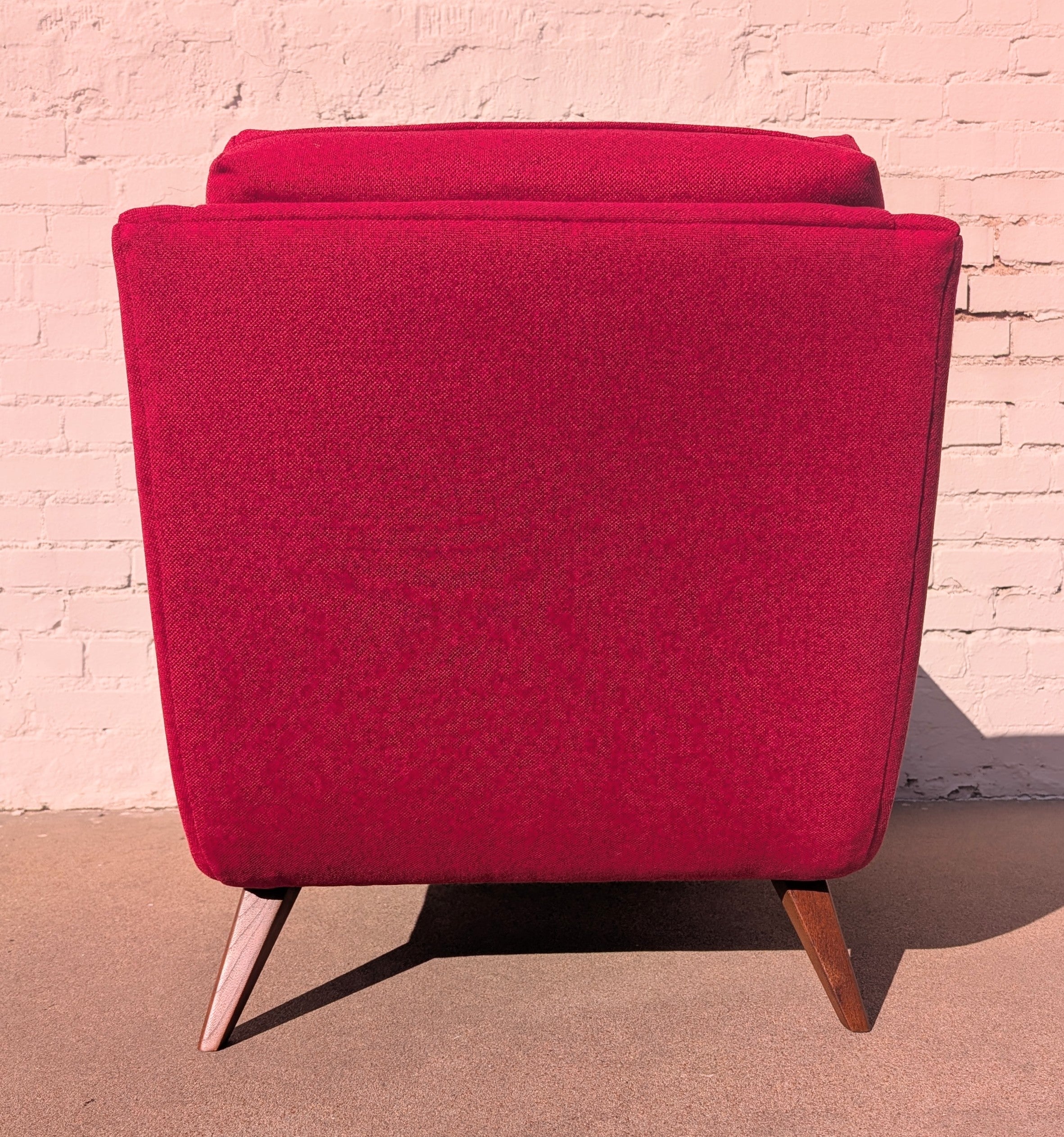 Mid Century Modern Red Lowback Chair
