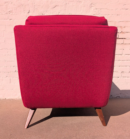 Mid Century Modern Red Lowback Chair