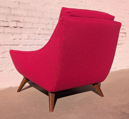 Mid Century Modern Red Lowback Chair