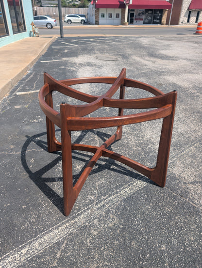 Mid Century Modern Adrian Pearsall Walnut and Glass Compass Dining Table