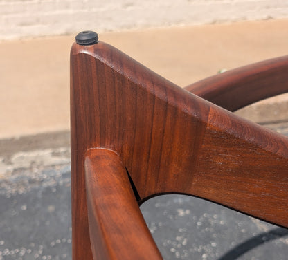 Mid Century Modern Adrian Pearsall Walnut and Glass Compass Dining Table