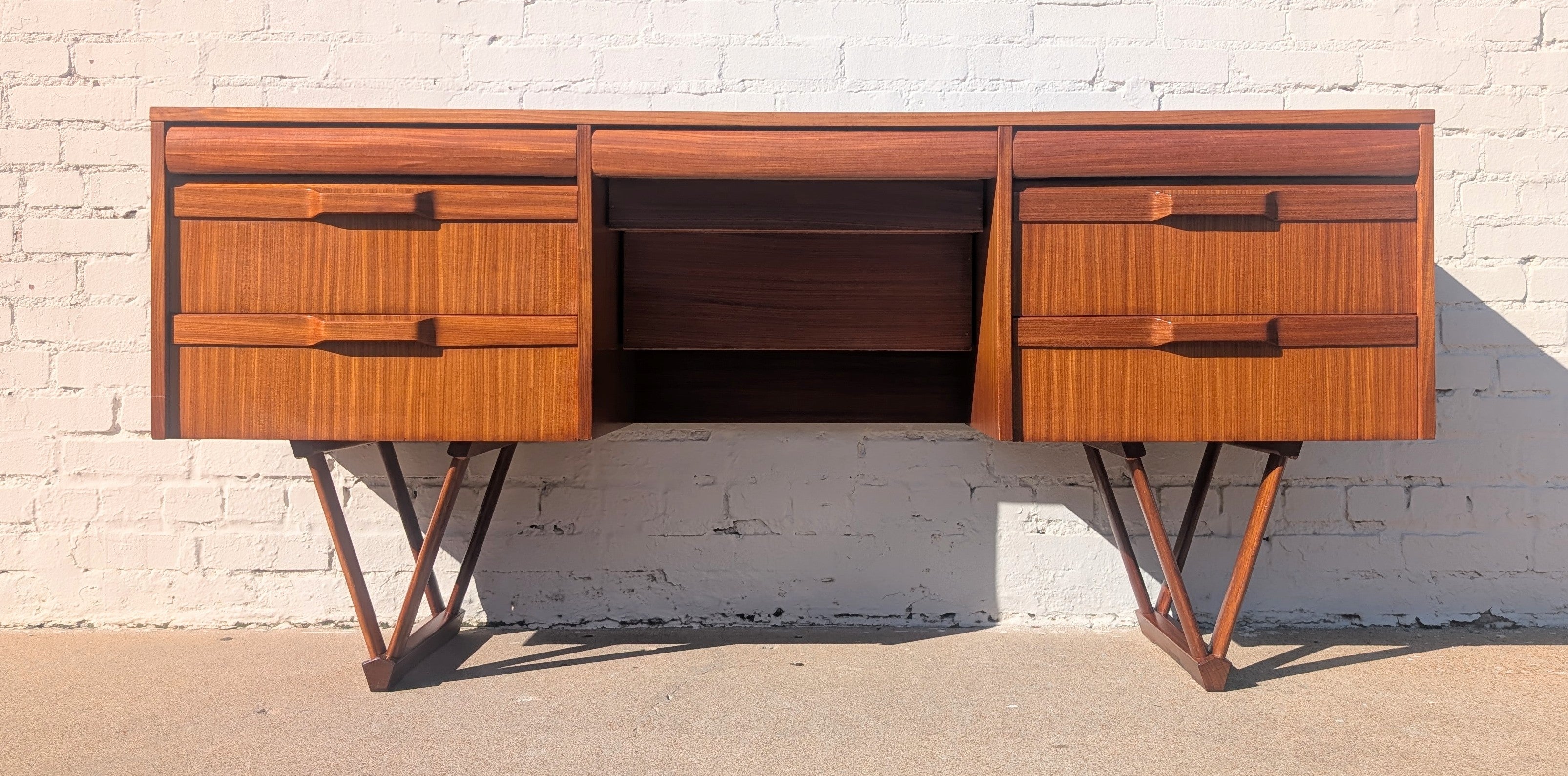 Mid Century English Modern Teak Desk/Vanity