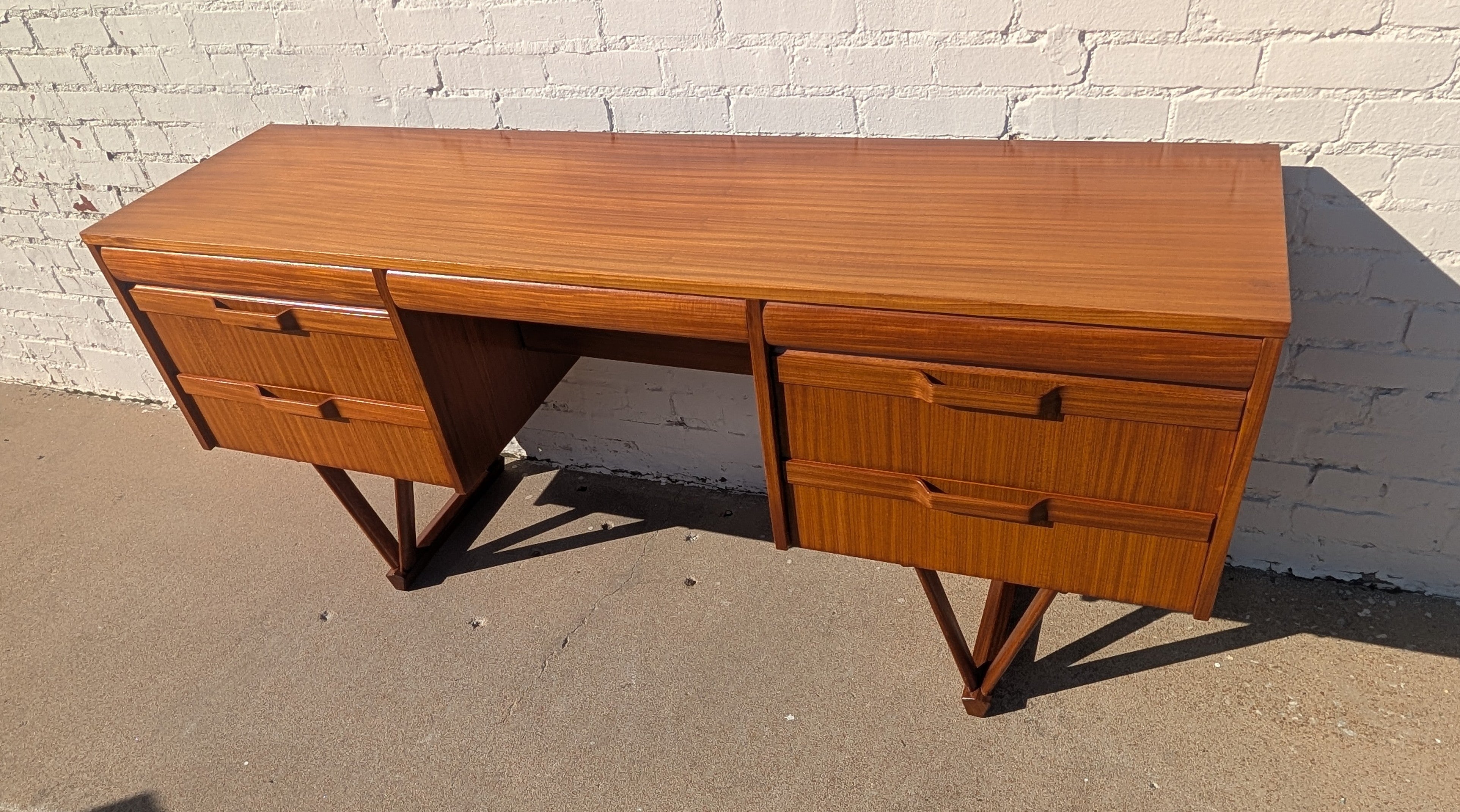 Mid Century English Modern Teak Desk/Vanity