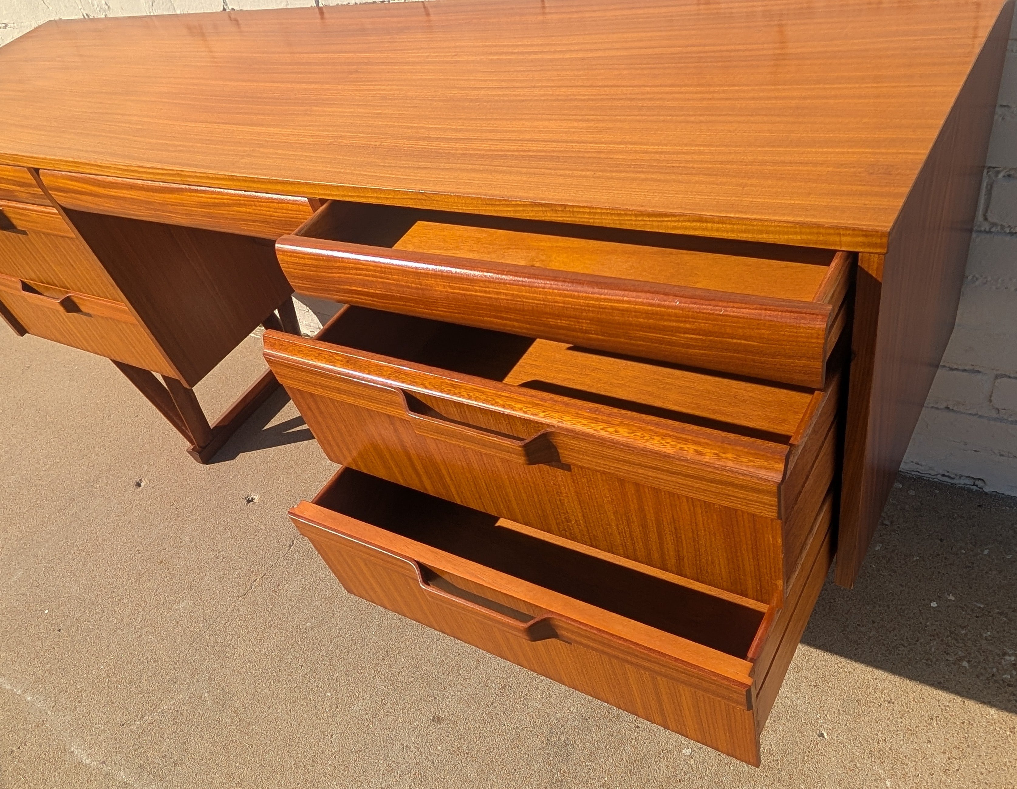 Mid Century English Modern Teak Desk/Vanity