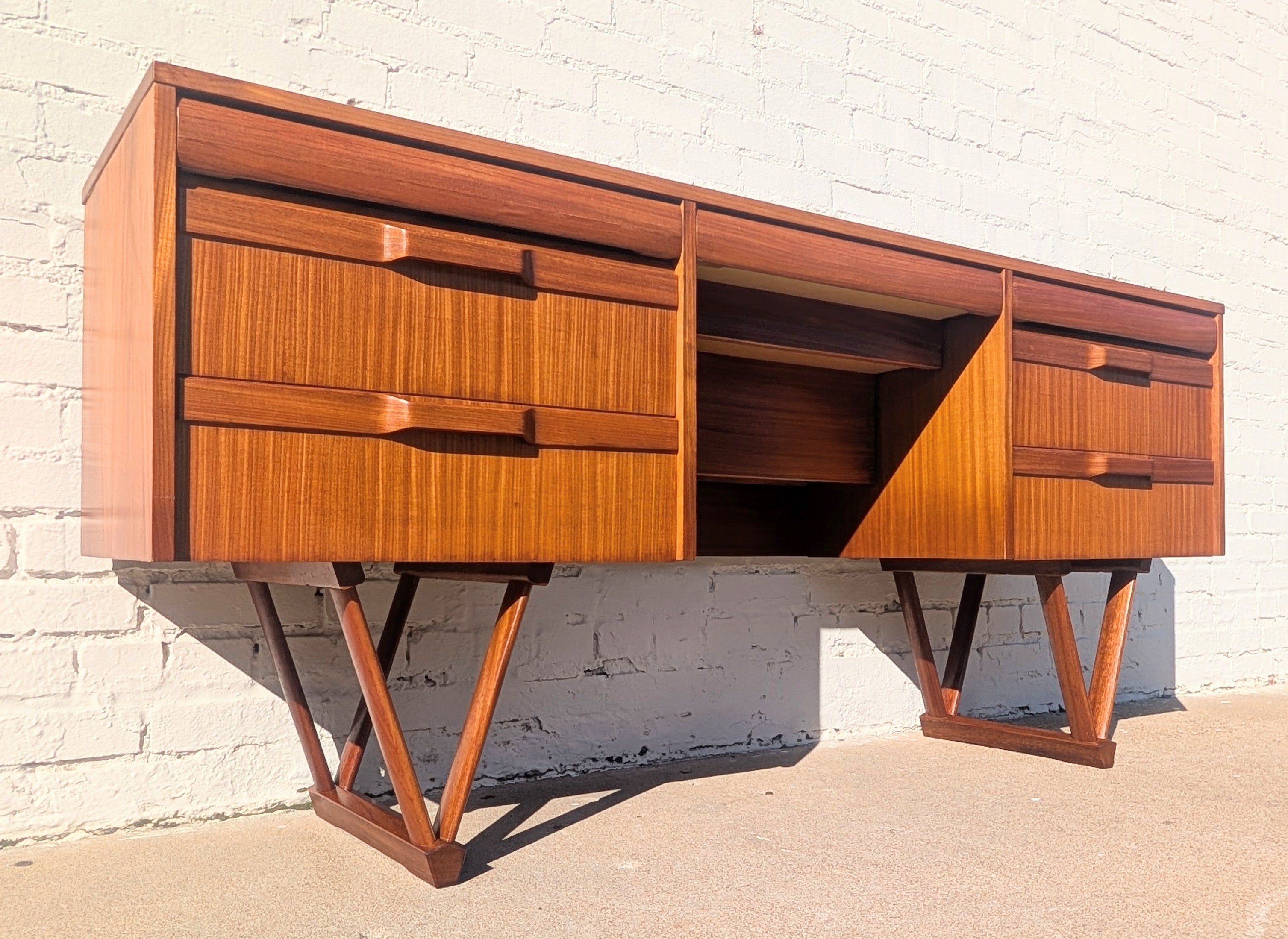 Mid Century English Modern Teak Desk/Vanity