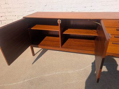 Mid Century English Modern Credenza with Leather Pulls