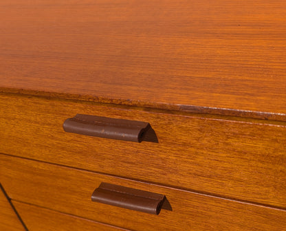 Mid Century English Modern Credenza with Leather Pulls