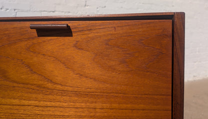 Mid Century English Modern Credenza with Leather Pulls