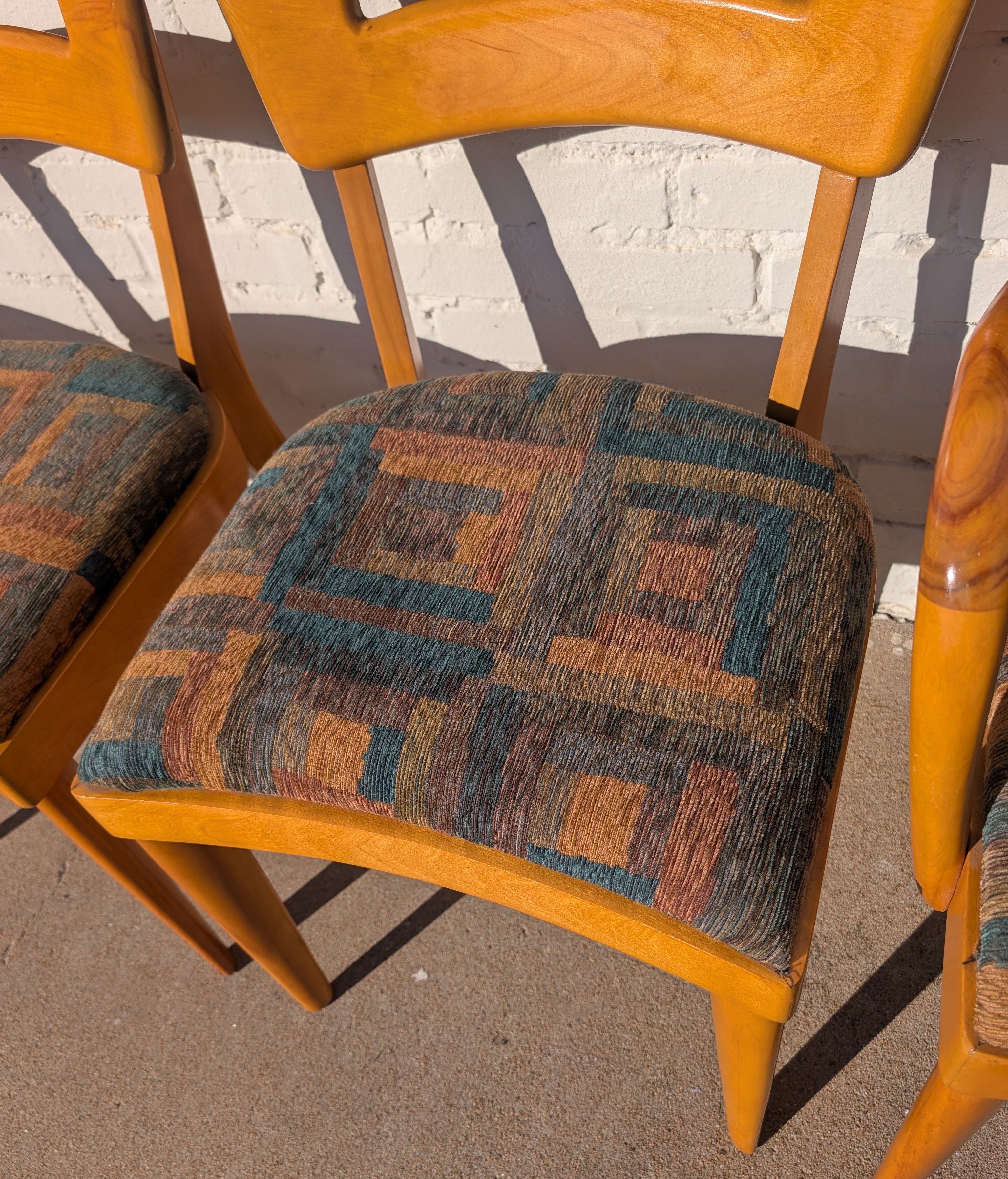 Mid Century Modern Heywood Wakefield Solid Birch Dogbone Chairs