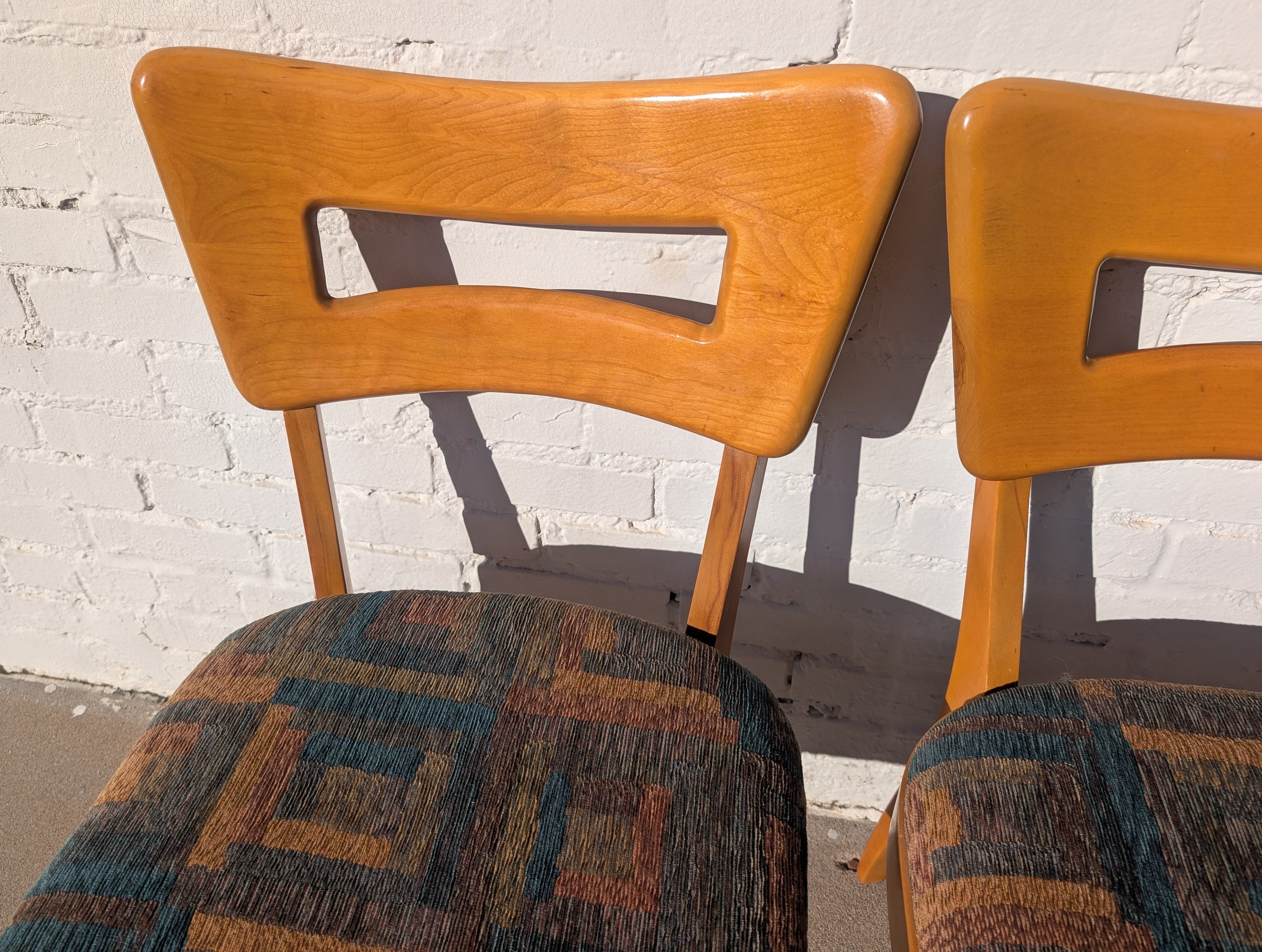 Mid Century Modern Heywood Wakefield Solid Birch Dogbone Chairs