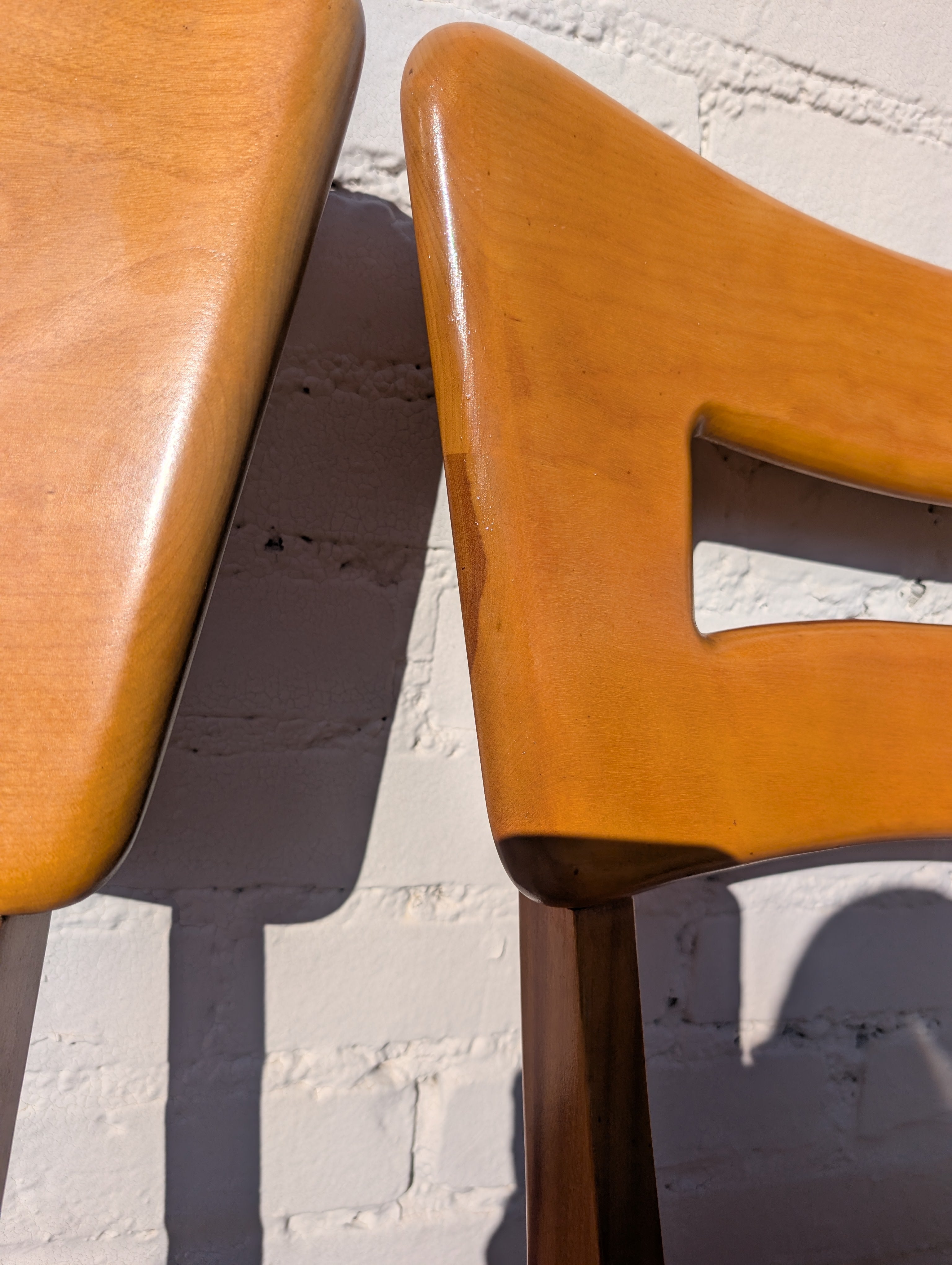 Mid Century Modern Heywood Wakefield Solid Birch Dogbone Chairs